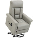 HOMCOM Power Lift Chair, PU Leather Electric Recliner with Side Pocket, Grey