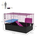 PawHut Small Animal Cage, Rabbit Guinea Pig Hutch, Pet Playhouse