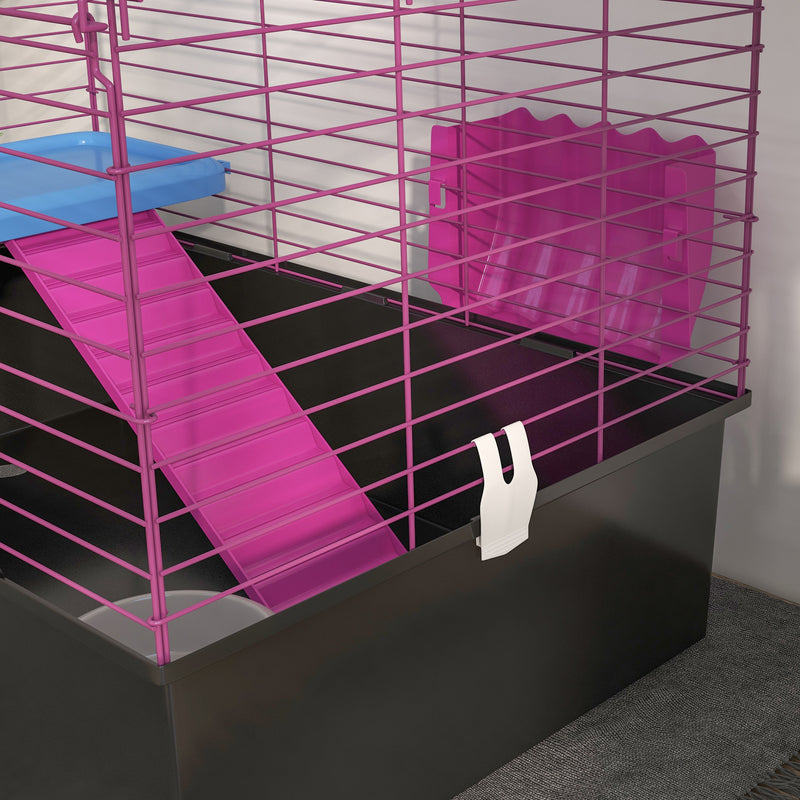 PawHut Small Animal Cage, Rabbit Guinea Pig Hutch, Pet Playhouse