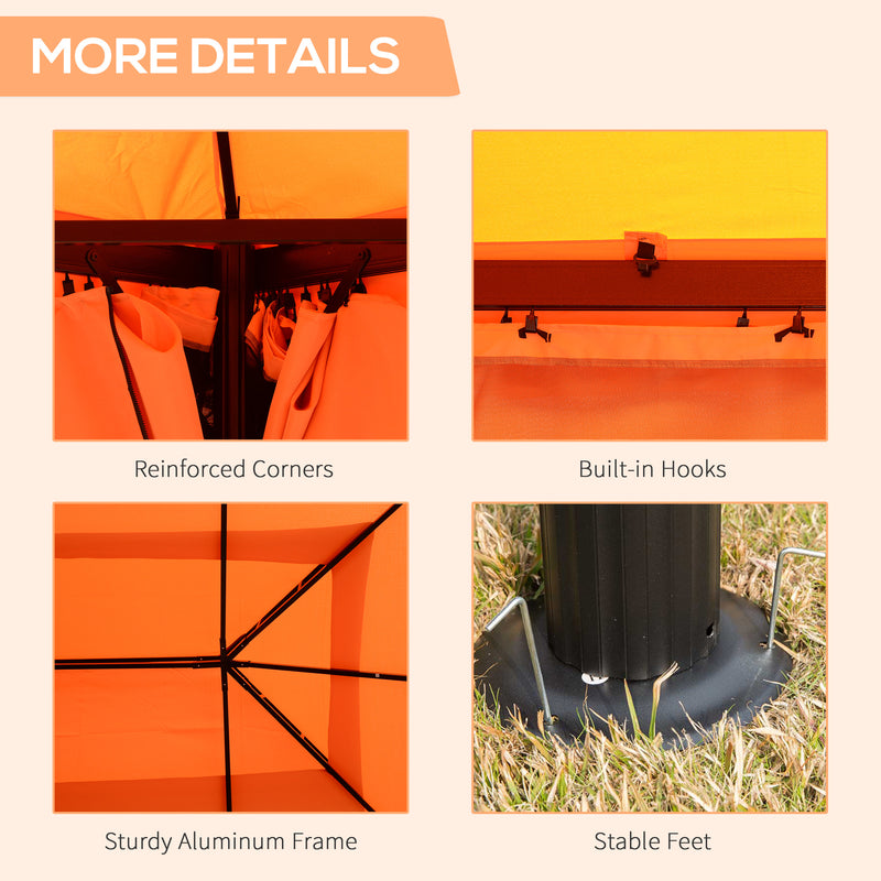 Outsunny Garden Gazebo - Orange