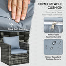 Outsunny 6 PCS Patio Rattan Sofa Set Conversation Furniture with Storage Grey