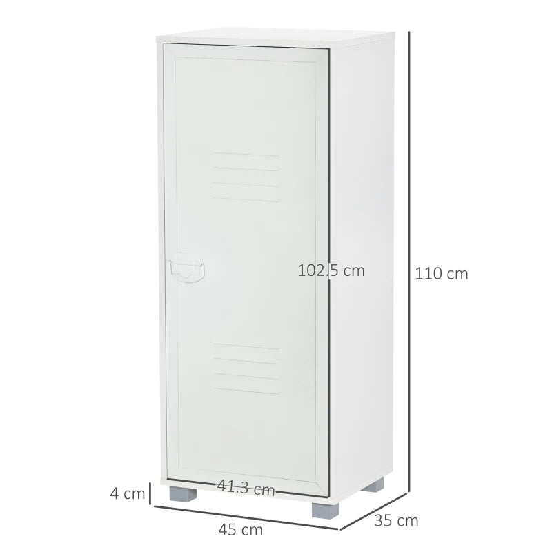 HOMCOM Filing Cabinet with Metal Door 110x45x35cm White