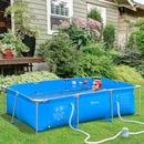 Outsunny Blue Swimming Pool with Steel Frame & Filter 315L x 225W x 75H cm