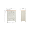 Salisbury Pure White Chest of Drawers 2 Over 3 80 x 40 x 95 cm