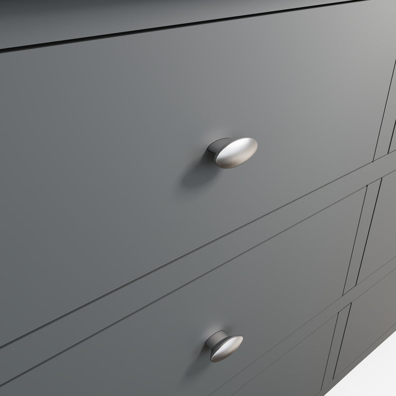 Malmesbury Grey Chest of 6 Drawers 115 x 40 x 78 cm
