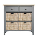 Malmesbury Grey Cabinet 2 Drawer 4 Basket 80 x 30 x 75 cm