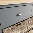 Malmesbury Grey Cabinet 2 Drawer 4 Basket 80 x 30 x 75 cm
