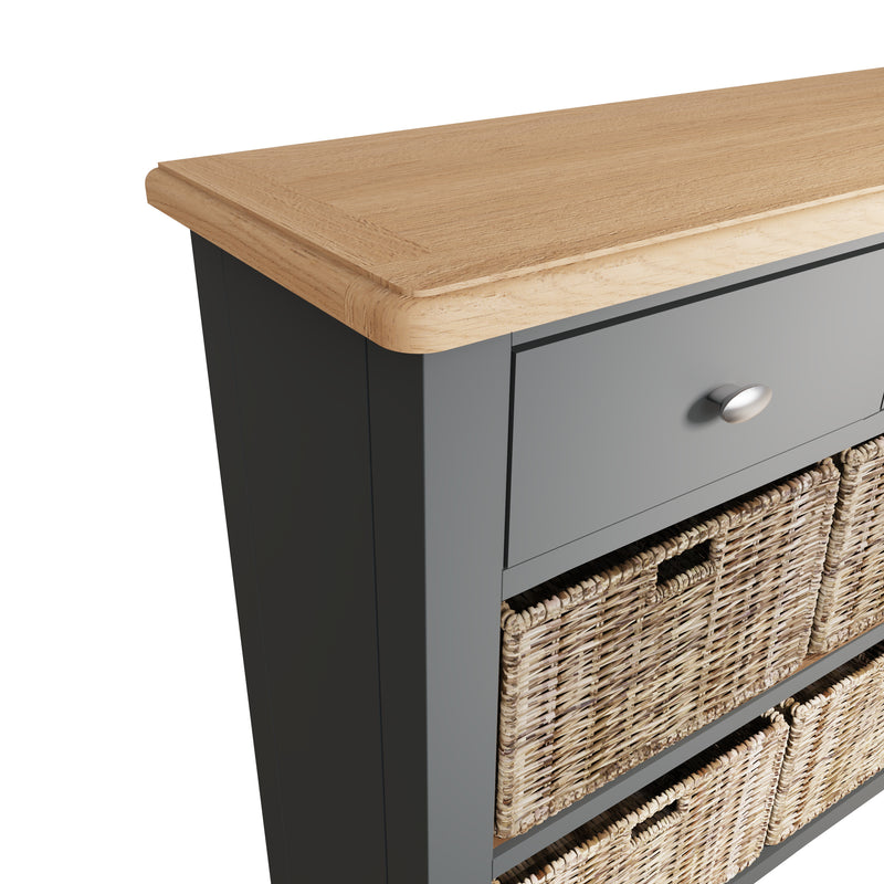 Malmesbury Grey Cabinet 2 Drawer 4 Basket 80 x 30 x 75 cm