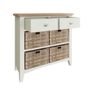 Salisbury Pure White Cabinet 2 Drawer 4 Basket 80 x 30 x 75 cm