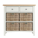 Salisbury Pure White Cabinet 2 Drawer 4 Basket 80 x 30 x 75 cm