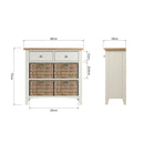 Salisbury Pure White Cabinet 2 Drawer 4 Basket 80 x 30 x 75 cm