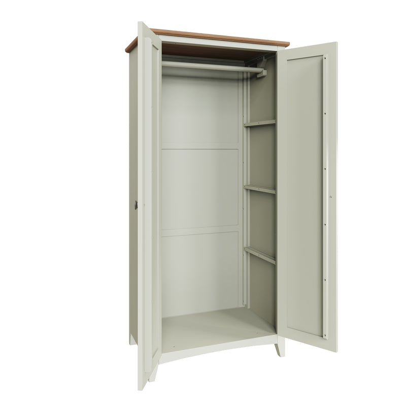 Salisbury Pure White Wardrobe 2 Door Full Hanging 85 x 52 x 180 cm