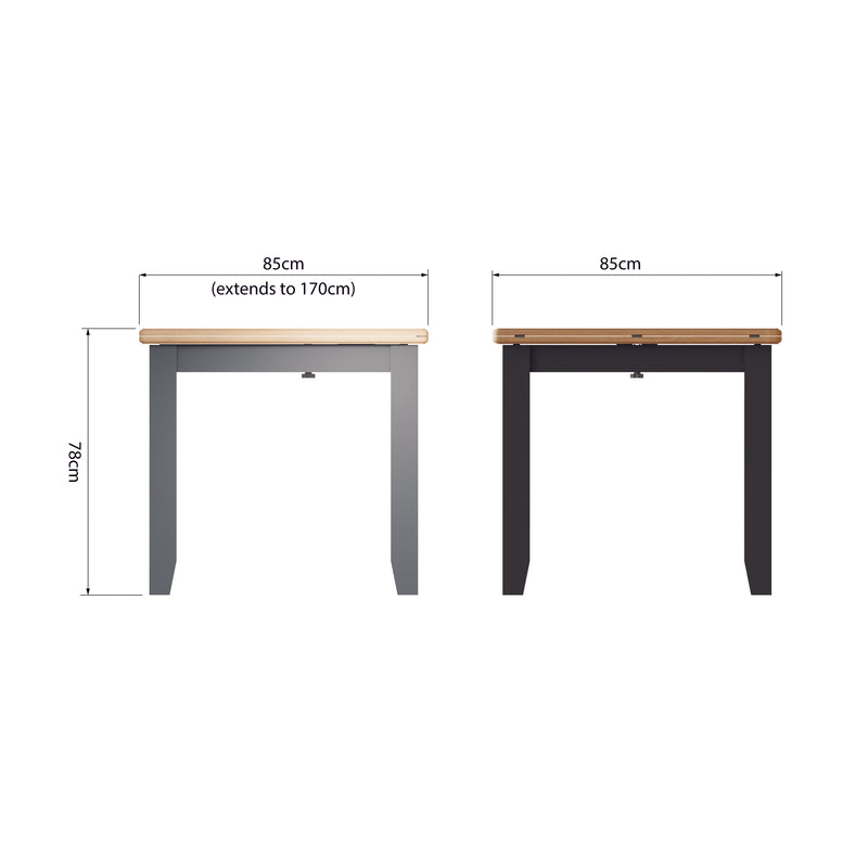 Malmesbury Grey Flip-Top Table 85 x 85 x 78 cm