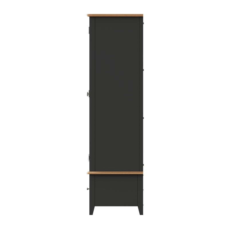 Malmesbury Grey Wardrobe Double with Drawer 90 x 52 x 185 cm
