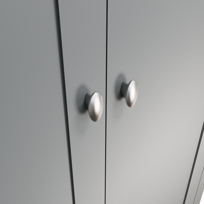 Malmesbury Grey Wardrobe Double with Drawer 90 x 52 x 185 cm