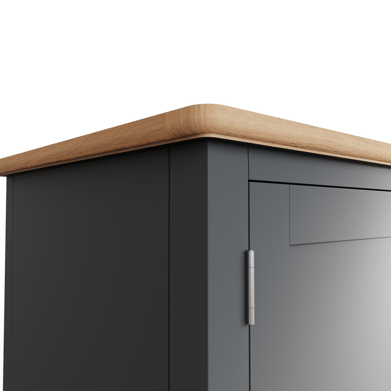 Malmesbury Grey Wardrobe Double with Drawer 90 x 52 x 185 cm