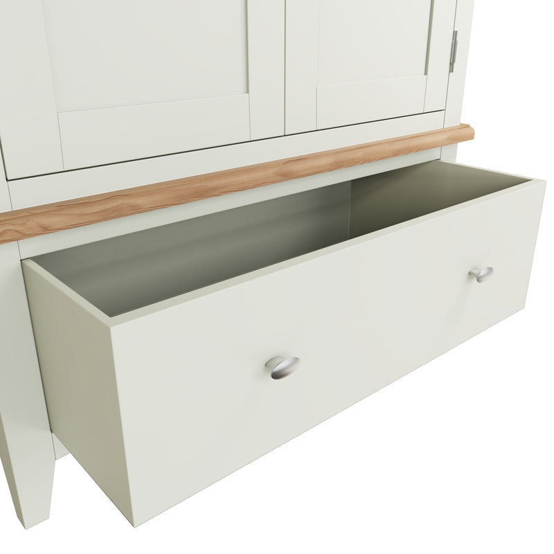 Salisbury Pure White Wardrobe 2 Door with Drawer 90 x 52 x 185 cm