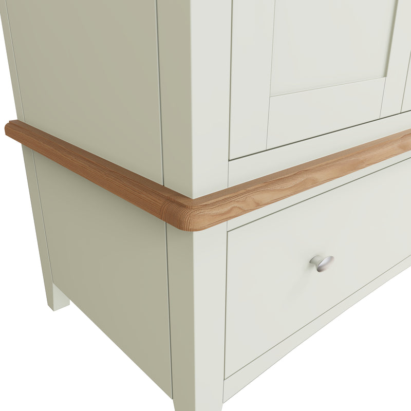 Salisbury Pure White Wardrobe 2 Door with Drawer 90 x 52 x 185 cm