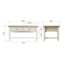 Salisbury Pure White Coffee Table Large 90 x 50 x 45 cm