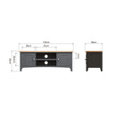 Malmesbury Grey TV Unit Large 120 x 38 x 45 cm