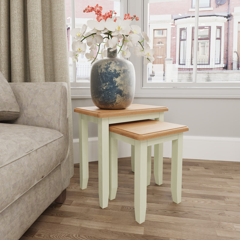 Salisbury Pure White Nest of 2 Tables 50 x 32 x 50 cm