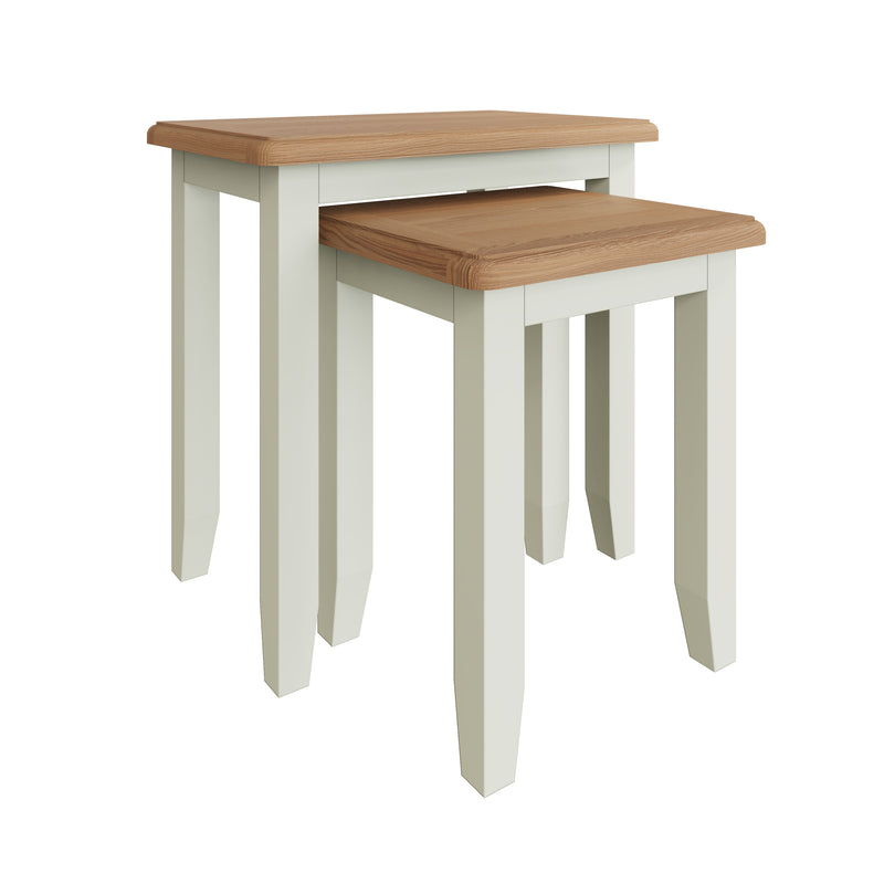Salisbury Pure White Nest of 2 Tables 50 x 32 x 50 cm