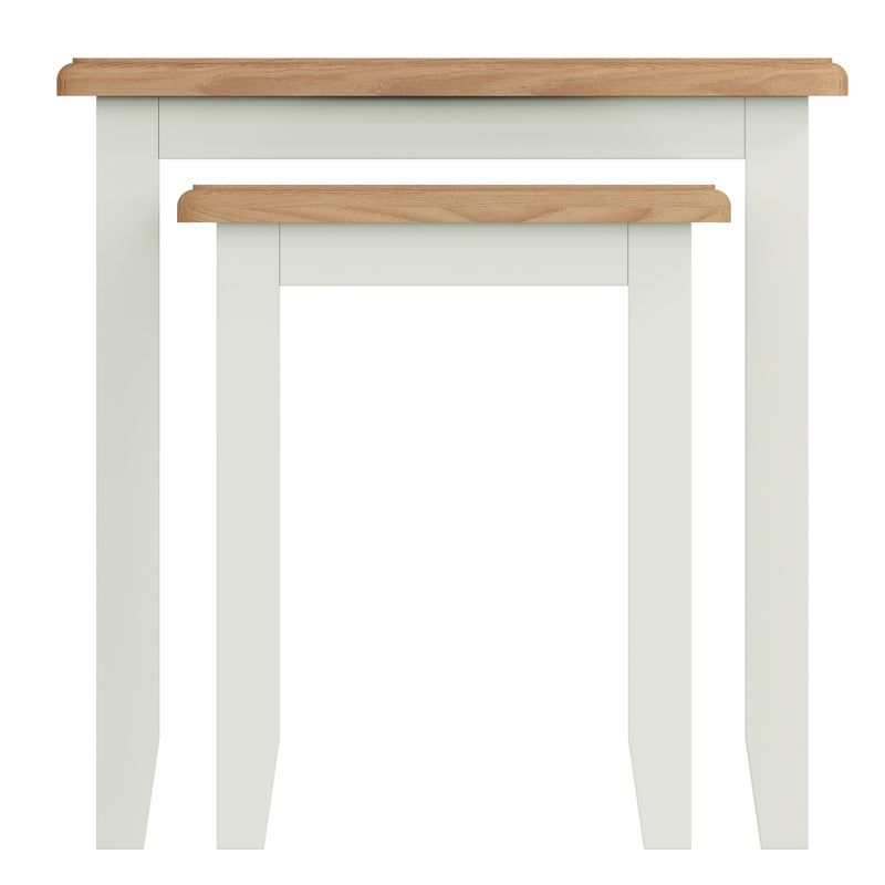 Salisbury Pure White Nest of 2 Tables 50 x 32 x 50 cm