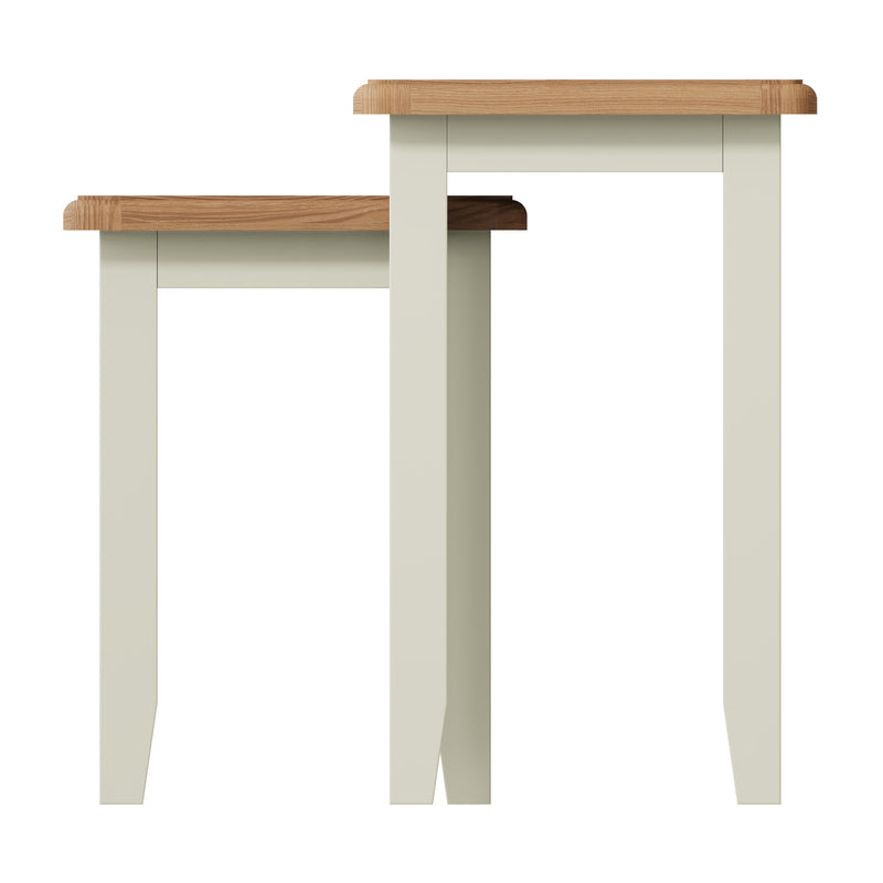 Salisbury Pure White Nest of 2 Tables 50 x 32 x 50 cm