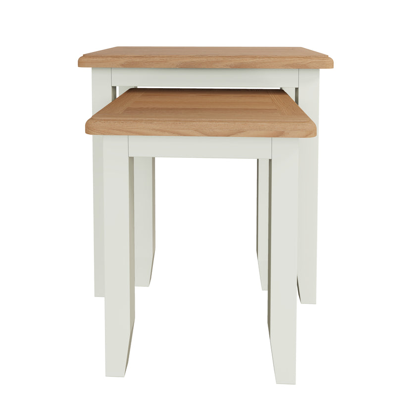 Salisbury Pure White Nest of 2 Tables 50 x 32 x 50 cm
