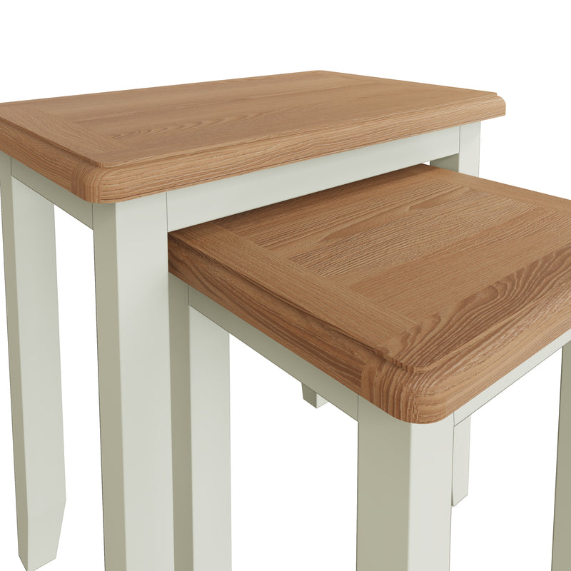 Salisbury Pure White Nest of 2 Tables 50 x 32 x 50 cm
