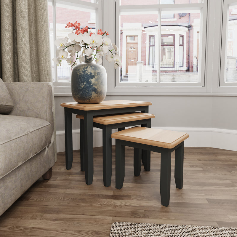 Malmesbury Grey Nest of 3 Tables 60 x 38 x 50 cm