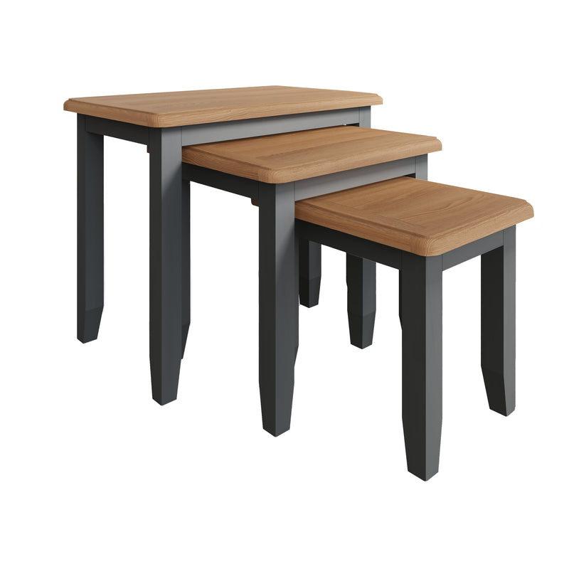 Malmesbury Grey Nest of 3 Tables 60 x 38 x 50 cm