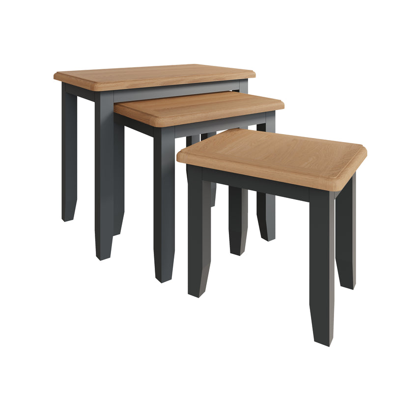 Malmesbury Grey Nest of 3 Tables 60 x 38 x 50 cm