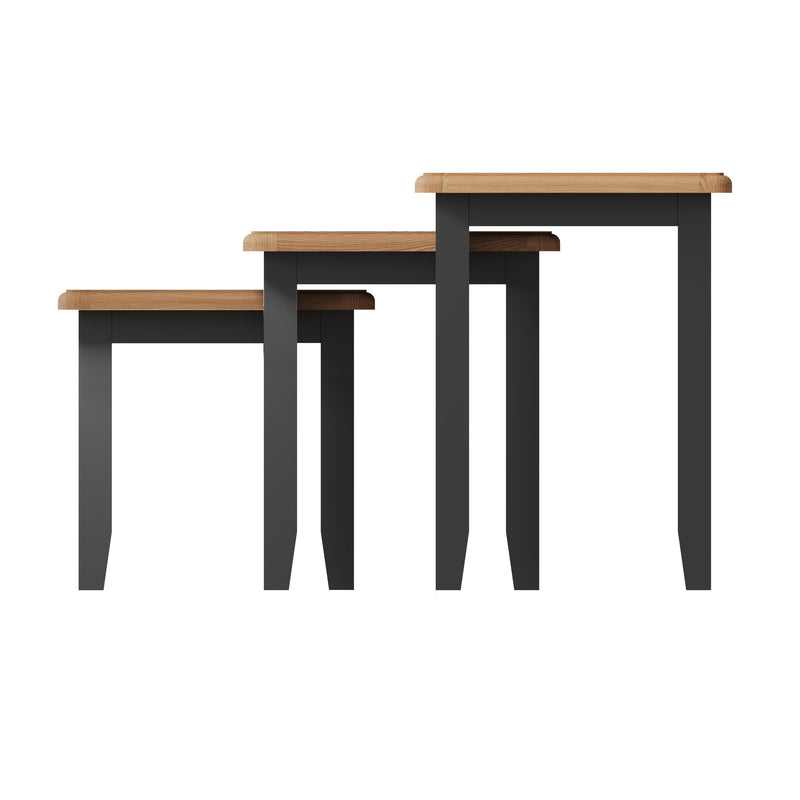 Malmesbury Grey Nest of 3 Tables 60 x 38 x 50 cm