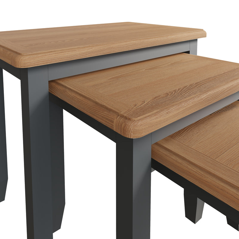 Malmesbury Grey Nest of 3 Tables 60 x 38 x 50 cm