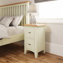 Salisbury Pure White Bedside Table with 2 Drawers 35 x 32 x 58 cm