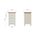Salisbury Pure White Bedside Table with 2 Drawers 35 x 32 x 58 cm