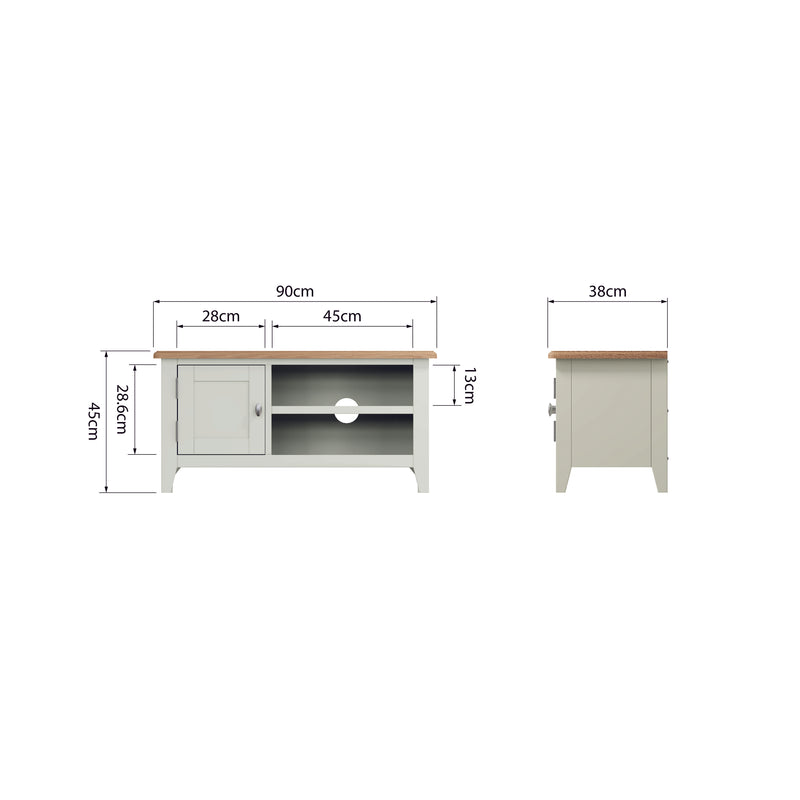 Salisbury Pure White TV Unit 90 x 38 x 45 cm
