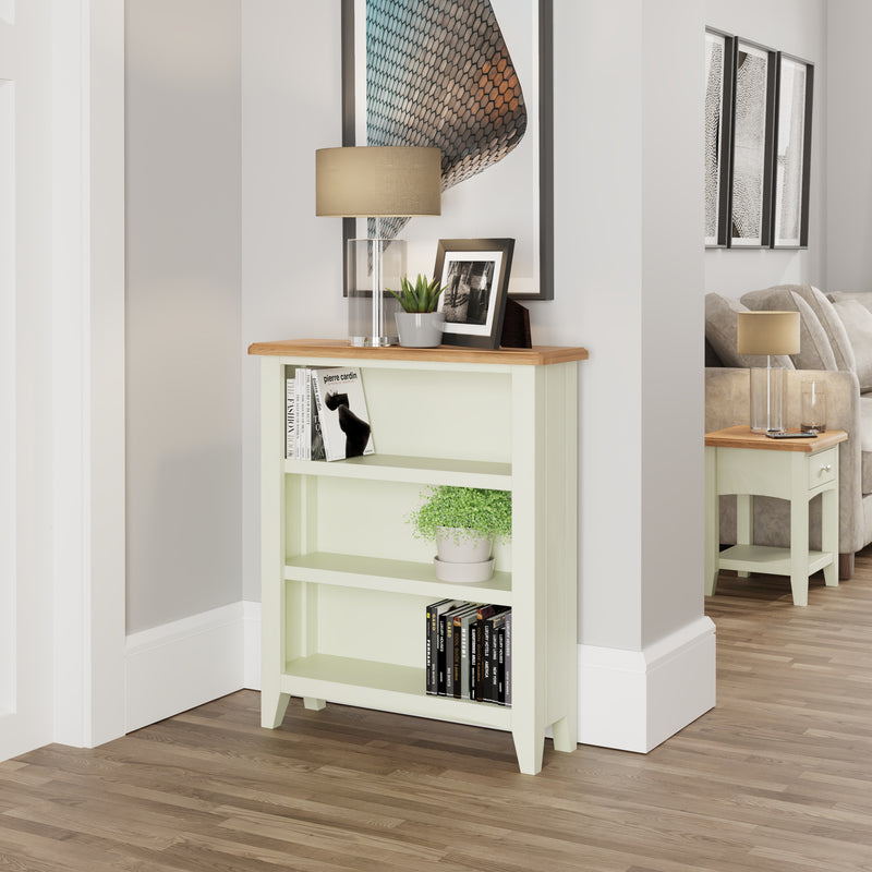 Salisbury Pure White Bookcase Small Wide 70 x 22 x 82 cm