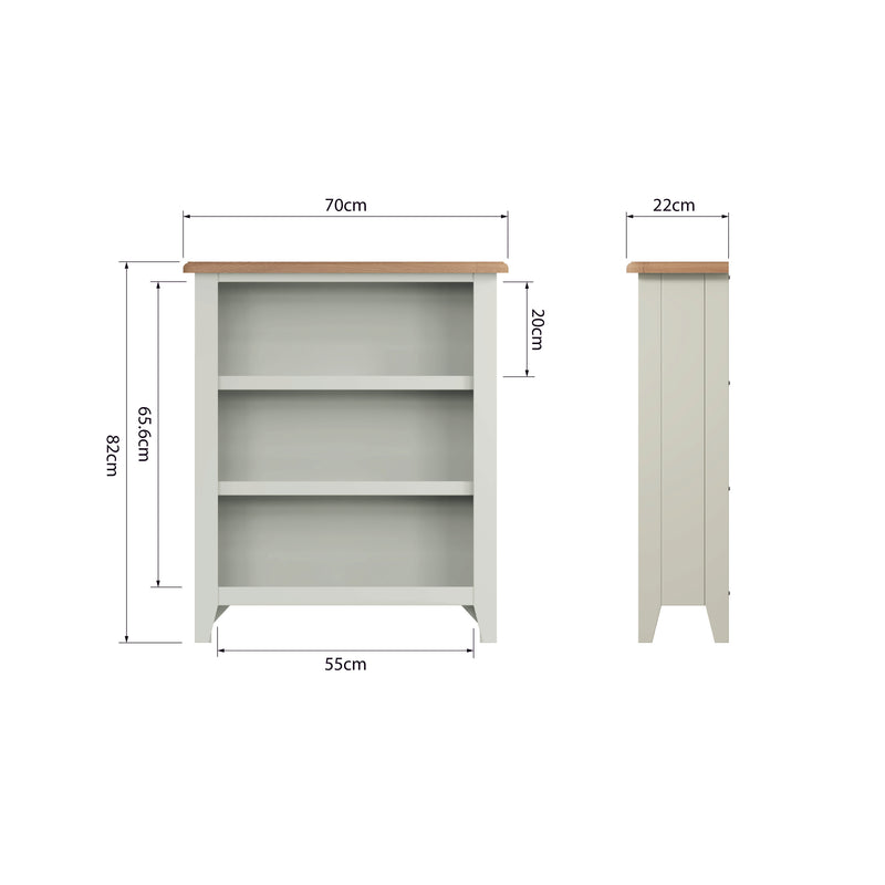 Salisbury Pure White Bookcase Small Wide 70 x 22 x 82 cm