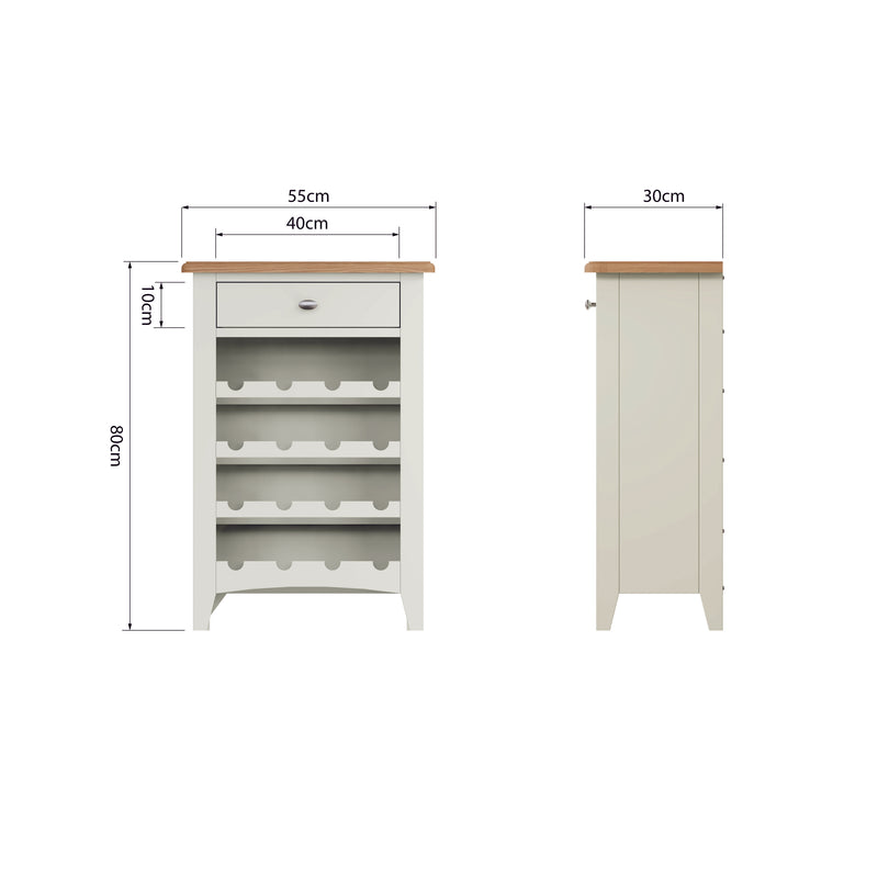 Salisbury Pure White Wine Cabinet 55 x 30 x 80 cm