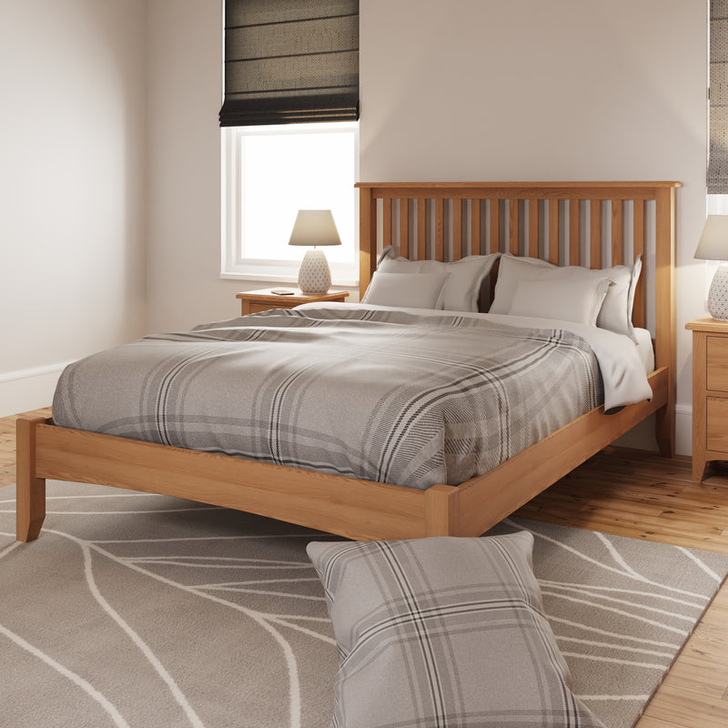 Shrewsbury Light Oak Bed 4'6" Double 150 x 204 x 110 cm