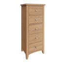 Shrewsbury Light Oak Chest of 5 Drawers - Narrow 50 x 36 x 115 cm