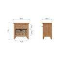 Shrewsbury Light Oak Cabinet 1 Drawer 1 Basket 50 x 30 x 50 cm