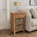 Shrewsbury Light Oak Cabinet 1 Drawer 2 Basket 50 x 30 x 75 cm