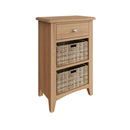 Shrewsbury Light Oak Cabinet 1 Drawer 2 Basket 50 x 30 x 75 cm
