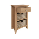 Shrewsbury Light Oak Cabinet 1 Drawer 2 Basket 50 x 30 x 75 cm