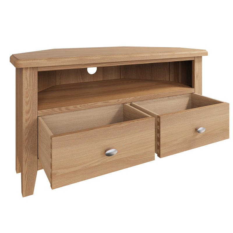 Shrewsbury Light Oak Corner TV Unit 90 x 44 x 48 cm