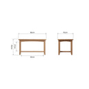 Shrewsbury Light Oak Coffee Table Small 80 x 45 x 45 cm