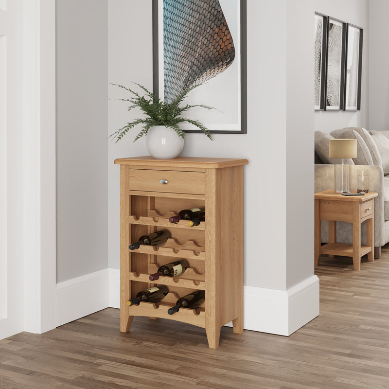 Shrewsbury Light Oak Wine Cabinet 55 x 30 x 80 cm
